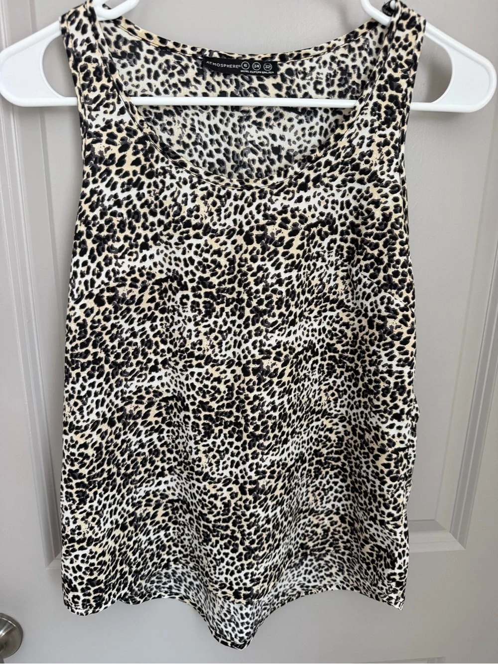 Atmosphere Beige & Black Leopard-Print Skirt. XS